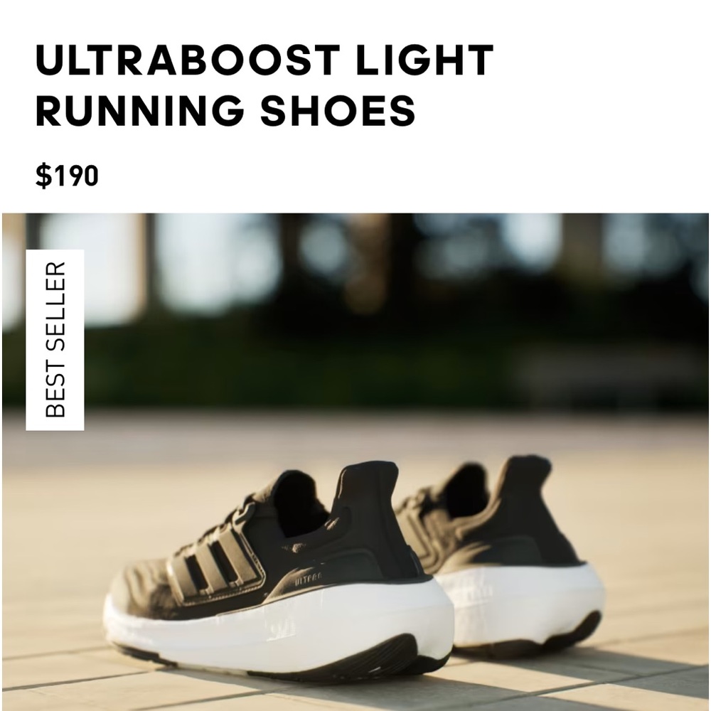 Size 9 Ultraboost Light Running Shoes - great condition!